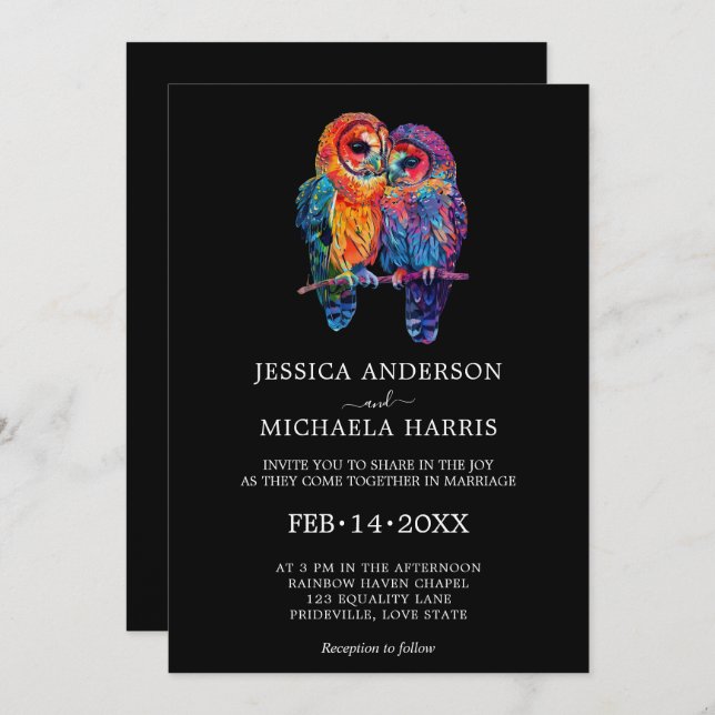 🌈 LGBTQ Eternal Unity wedding  Invitation (Front/Back)