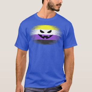 LGBTQ Fall Halloween Nonbinary Pumpkin Jack O Lant T-Shirt