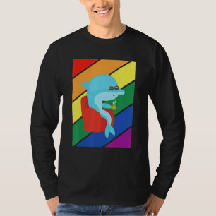 Lgbtq Flag Gay Pride Month Rainbow Dolphin Lgbt Gl T-Shirt