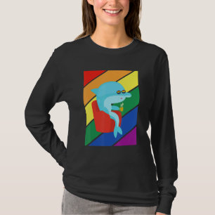 Lgbtq Flag Gay Pride Month Rainbow Dolphin Lgbt Gl T-Shirt