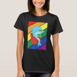 Lgbtq Flag Gay Pride Month Rainbow Dolphin Lgbt Gl T-Shirt