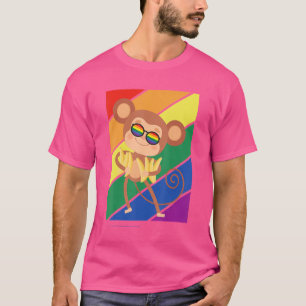 Lgbtq Flag Gay Pride Month Rainbow Monkey With Lgb T-Shirt