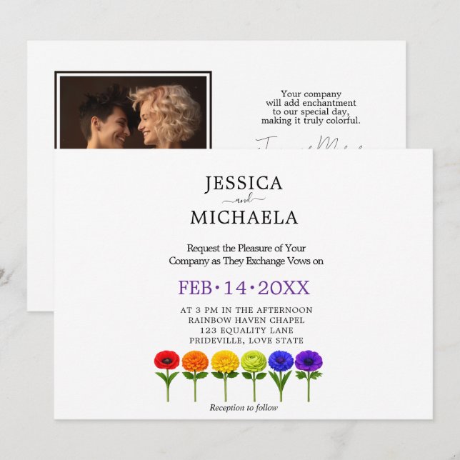 🌈  LGBTQ Flourish Together– Personalised  Invitation (Front/Back)