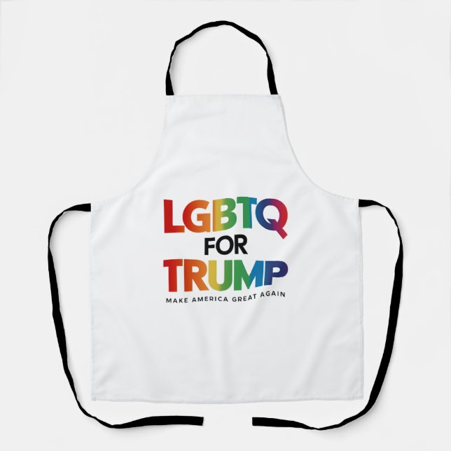 LGBTQ FOR TRUMP GAY LESBIAN FOR TRUMP 2024  APRON (Front)