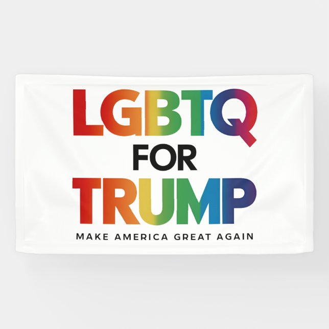 LGBTQ FOR TRUMP GAY LESBIAN FOR TRUMP 2024  BANNER (Horizontal)