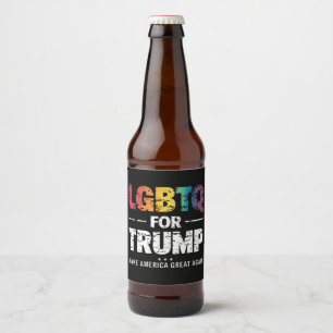 LGBTQ FOR TRUMP GAY LESBIAN FOR TRUMP 2024  BEER BOTTLE LABEL