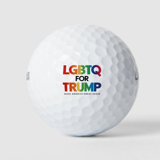 LGBTQ FOR TRUMP GAY LESBIAN FOR TRUMP 2024  GOLF BALLS (Front)