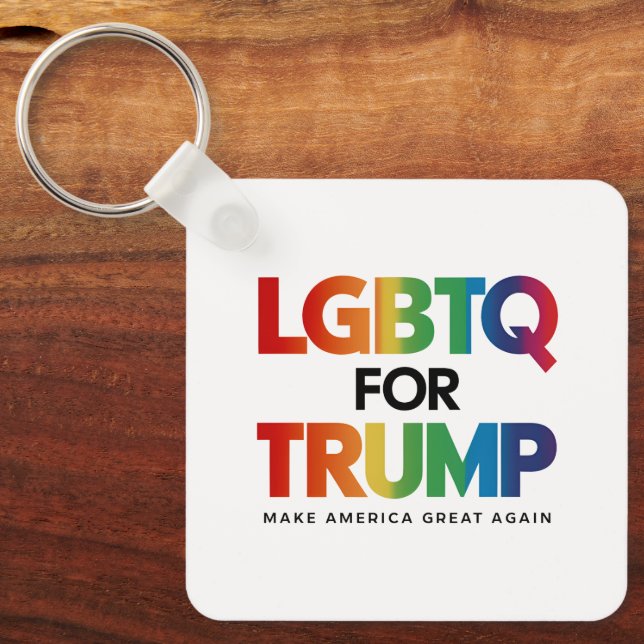 LGBTQ FOR TRUMP GAY LESBIAN FOR TRUMP 2024  KEY RING (Front)
