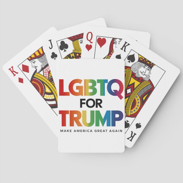 LGBTQ FOR TRUMP GAY LESBIAN FOR TRUMP 2024  PLAYING CARDS (Back)