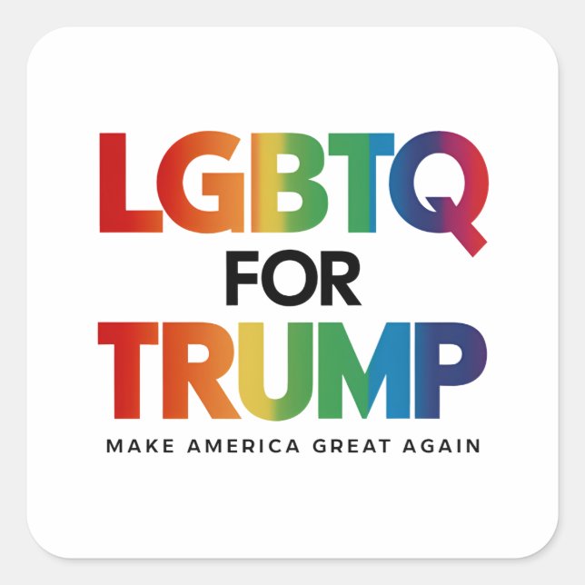 LGBTQ FOR TRUMP GAY LESBIAN FOR TRUMP 2024  SQUARE STICKER (Front)