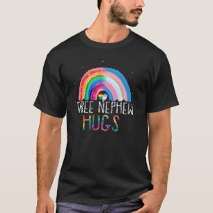 Lgbtq Free Nephew Hugs Gay Pride Lgbt Ally Rainbow T-Shirt
