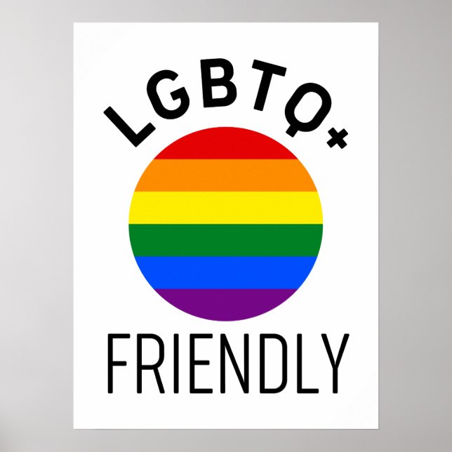 lgbtq friendly flag homosexual rainbow hope symbol poster (Front)