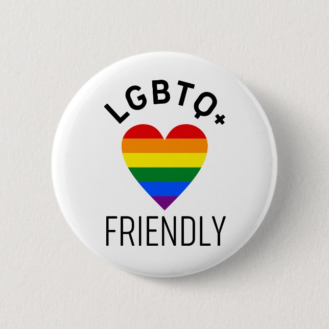 lgbtq friendly pride flag symbol love gay lgbt rai 6 cm round badge (Front)
