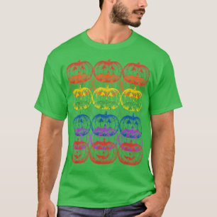 LGBTQ Gay Lesbian Pride Cute Jack O Lantern Pumpki T-Shirt
