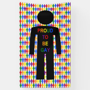 LGBTQ Gay Man Silhouette and Rainbow Men Banner