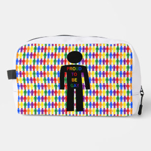 LGBTQ Gay Man Silhouette and Rainbow Men Dopp Kit