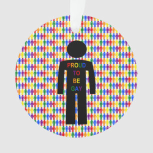 LGBTQ Gay Man Silhouette and Rainbow Men Ornament