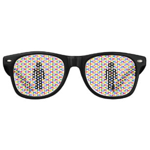 LGBTQ Gay Man Silhouette and Rainbow Men Retro Sunglasses