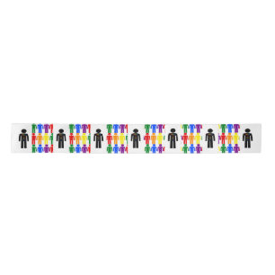 LGBTQ Gay Man Silhouette and Rainbow Men Satin Ribbon