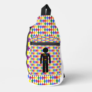 LGBTQ Gay Man Silhouette and Rainbow Men Sling Bag