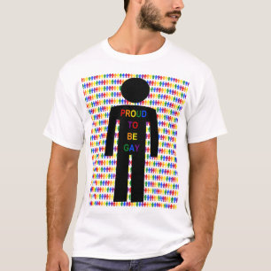 LGBTQ Gay Man Silhouette and Rainbow Men T-Shirt