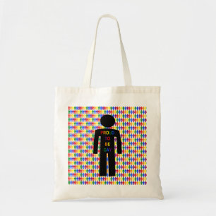 LGBTQ Gay Man Silhouette and Rainbow Men Tote Bag
