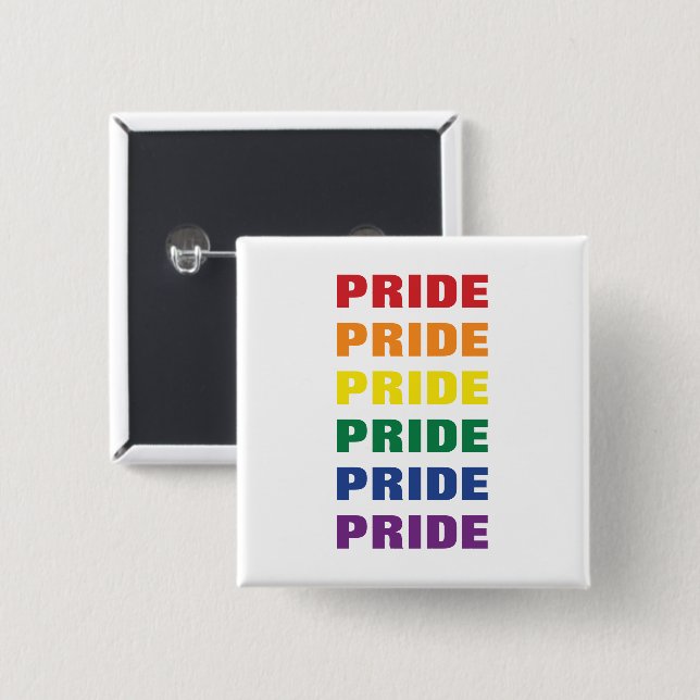  LGBTQ Gay Pride Customisable Repeated Text 15 Cm Square Badge (Front & Back)