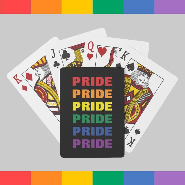  LGBTQ Gay Pride Customisable Repeated Text Playing Cards (Creator Uploaded)