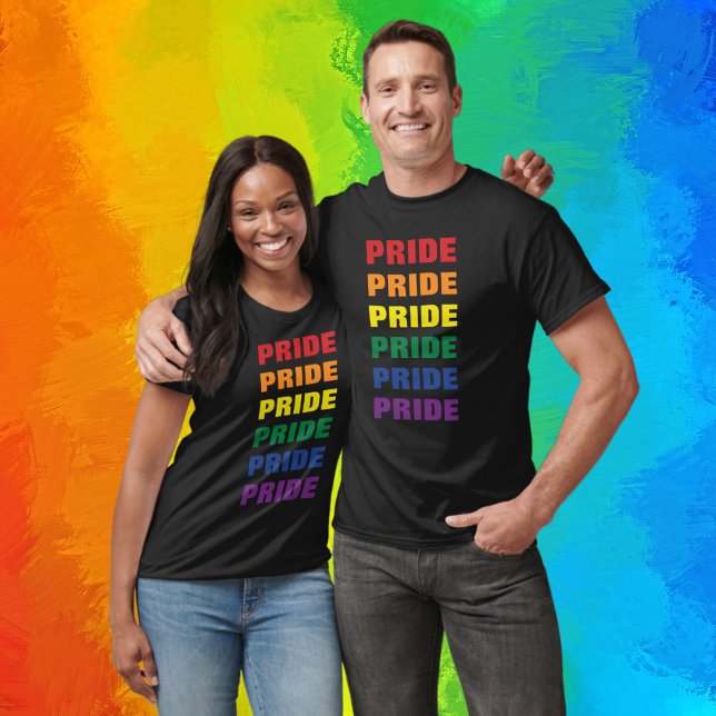LGBTQ Gay Pride Customisable Repeated Text T-Shirt (Creator Uploaded)