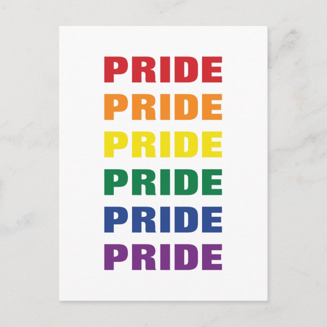 LGBTQ Gay Pride Customisable Repeating Text Postcard (Front)