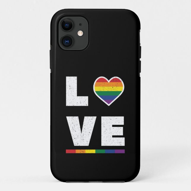 LGBTQ Gay Pride Flag Distressed Grunge Love Case-Mate iPhone Case (Back)