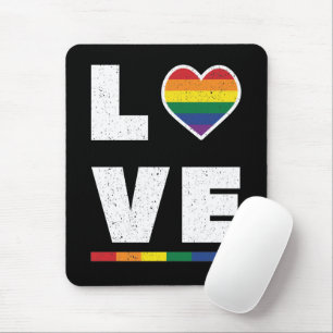 LGBTQ Gay Pride Flag Distressed Grunge Love Mouse Pad
