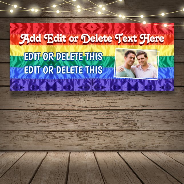 LGBTQ Gay Pride Flag Rainbow Stripes Lesbian Photo Banner (Creator Uploaded)