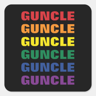 LGBTQ Gay Pride Fun And Funny Gay Uncle Guncle Square Sticker