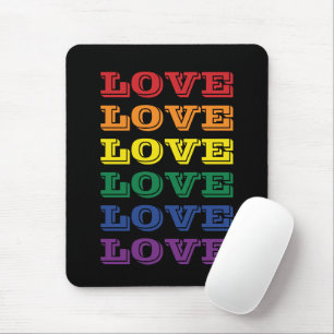 LGBTQ Gay Pride Love Customisable Repeated Text Mouse Pad