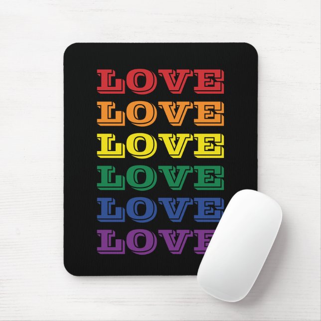 LGBTQ Gay Pride Love Customisable Repeated Text Mouse Pad (With Mouse)