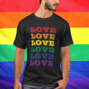 LGBTQ Gay Pride Love Customisable Repeated Text T-Shirt