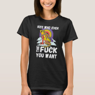 Lgbtq Gay Pride Rainbow Kiss Whoever You Want Sayi T-Shirt