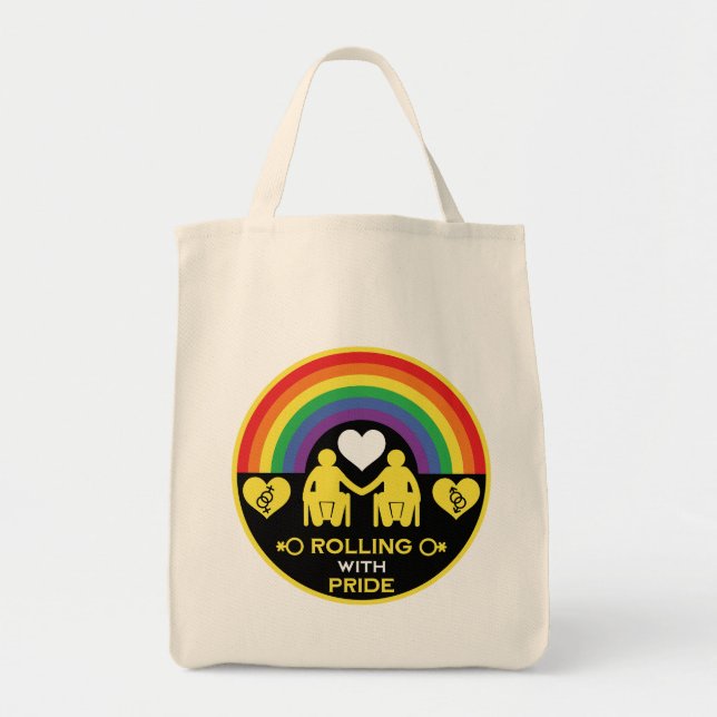 LGBTQ  Gay Wheelchair Disability Pride Tote Bag (Front)