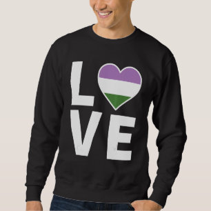 Lgbtq Genderqueer Flag Heart Lgbtqia+ Love Gender Sweatshirt