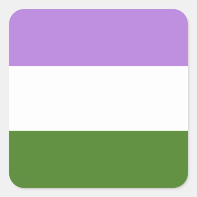 LGBTQ Genderqueer Pride Flag Square Sticker (Front)