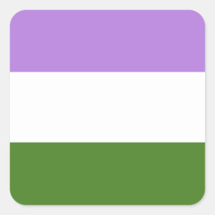 LGBTQ Genderqueer Pride Flag Square Sticker