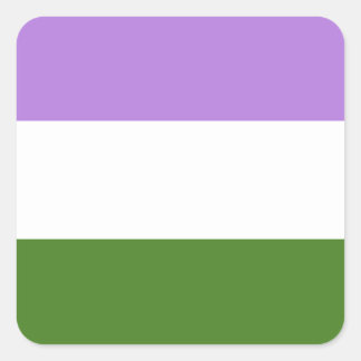 LGBTQ Genderqueer Pride Flag Square Sticker