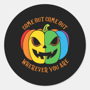 Lgbtq Halloween Pumpkin Classic Round Sticker