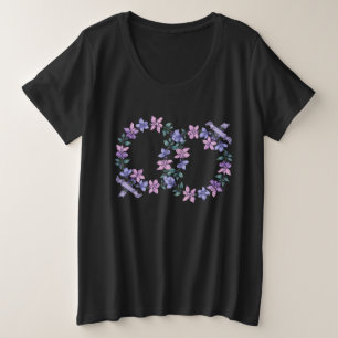 LGBTQ hand-drawn flowers female symbols Plus Size T-Shirt