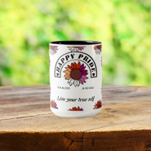 LGBTQ Happy Pride: Sunflower in Lesbian Flag Colou