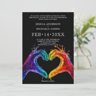 🌈❤️ LGBTQ Heart of Pride wedding Invitation