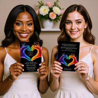🌈❤️ LGBTQ Heart of Pride wedding Invitation