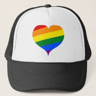 LGBTQ Heart Rainbow Trucker Hat