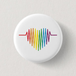 LGBTQ Heartbeat 3 Cm Round Badge